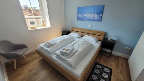 Farbzauber Blau im Harz apartment Thore with sauna, balcony, garden, bicycle shed