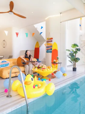 รูปภาพของพูลวิลล่า พร้อมสไลเดอร์ คาราโอเกะ ห้องครัว