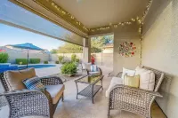 NEW! Cozy desert getaway with private backyard and seasonal pool!