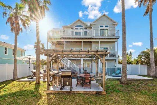 3-Story Beach House Retreat with Heated Pool, Game Room, 5 Min to Flagler