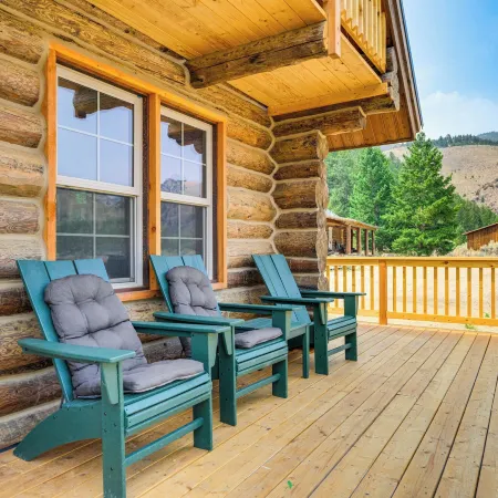 Riverfront Montana Log Cabin w/ Mountain Views!