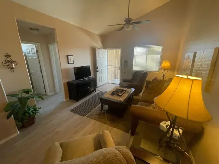 Sunny condo with pool, spa & Superstition Mountain view. Hiking, golfing & more.