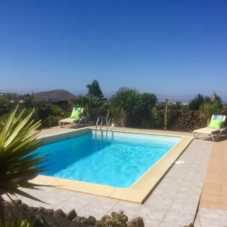 ECO Friendly Volcanic Rock Villa with Private Pool (6.7m x 4.6m) WiFi. Sea View.