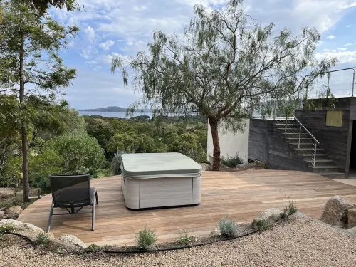 10mn beach, Standing Villa, top sea view, fiber internet, heated pool, jacuzzi