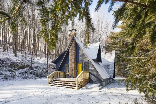 Bethel Woods Escape: Fire Pit~BBQ~Hiking~on 5 Acres~Cute A-Frame