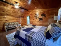 Beautiful cabin with fireplace and wrap around porch and private upstair balcony
