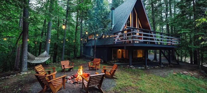 A-frame w/ sauna near Whiteface & Lake Placid, NY Hotele w: Jay