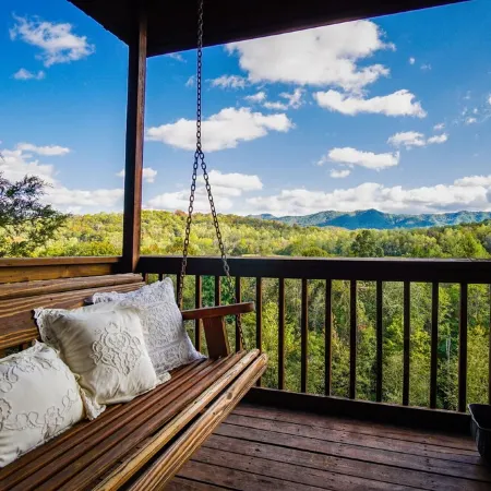Cliffhanging Cabin over French Broad River between Hot Springs, NC and Gatlinburg Tn