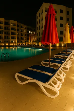 Beachfront Chalet in Porto Said with Pool & Gar