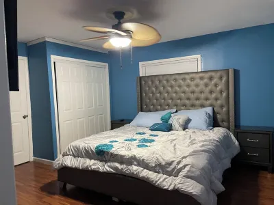 2 minute walk to beautiful beach and great food! Relaxing beach house with pool! Hotels near Little Jim Bridge Park