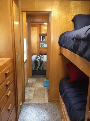 Vintage remodeled 1952 trailer with wonderful views of the mountains.
