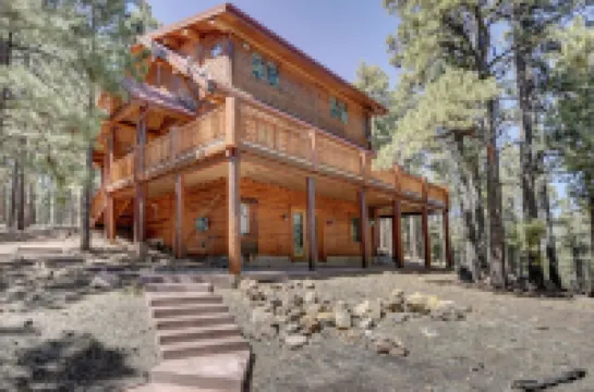 Luxury Log Cabin with Mountain Views on 2.5 Acres
