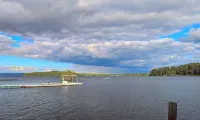 Cozy lake view home, centrally located with lake access and private dock!