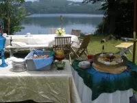 Charming 18th century cottage with its own beachfront on Scargo Lake near bay