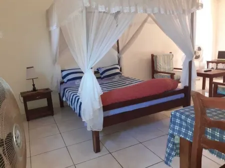 equipped and ventilated studio in the heart of the city and nature