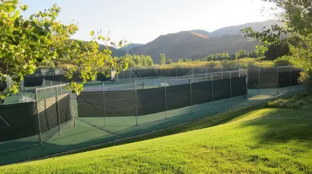 Ski bus stops at front door, court sports and indoor game room, bike path