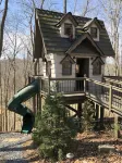 Modern/rustic chalet nestled in the woods at Paradise Ranch & Retreat