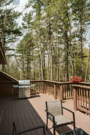 Cabin in the woods with hot tub and lake views. Pets welcome! Close to Nordic.