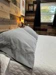 The Adventure Center rustic tiny cabin hot tub access stage stars sunsets & pets