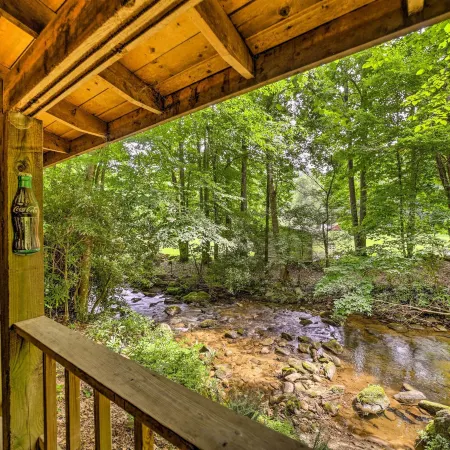 Scenic Creekside Cabin w/ Wraparound Porch!