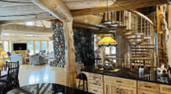 Total privacy, private beach, one of a kind full log home