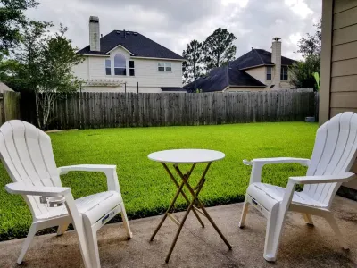 Entire Modern 3br house with glass fireplace and patio.
