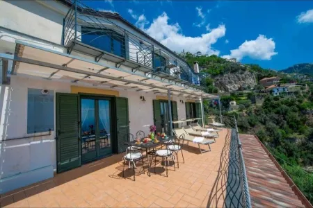 L'INCANTO House on the Amalfi Coast.  Spacious and wonderful terrace overlooking the sea