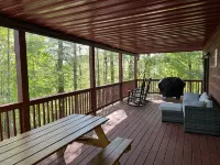Cozy Coosawatee Cabin on top of Eagle Mountain with hot tub, fire pit and fun!!
