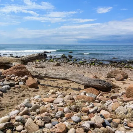 On the front, views of the surf