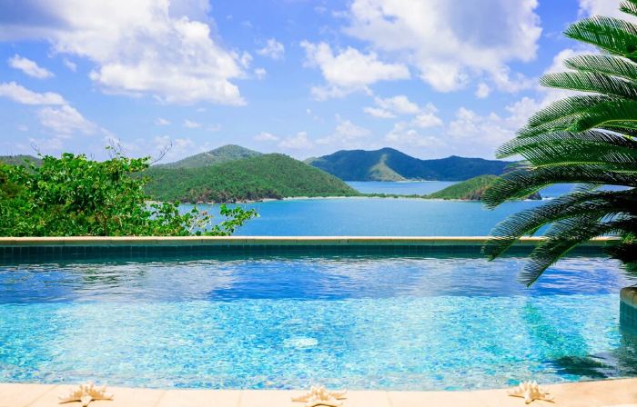 House of Open Arms Villa, Above Hurricane Hole, White Water Views,Romantic! Pool