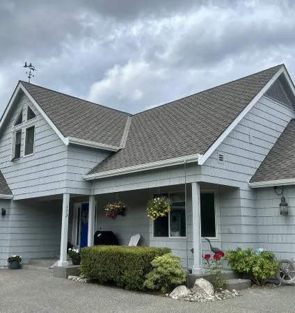 Beachfront Home With Sweeping Views of Water and Mount Baker