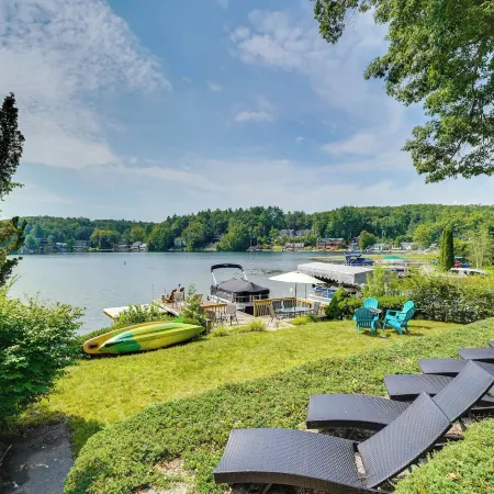 Lakefront Queensbury Home Kayaks and Boat Dock