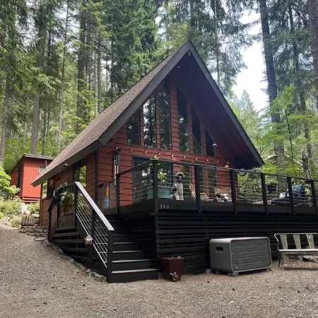 Cozy cabin at Lake Cushman in Hoodsport, WA with AC, Wi-Fi, kayak, beach, hottub
