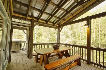 2Bd/1Ba ,opt'l +1Bd/1Ba, stream/waterfall/firepit, in Cashiers. Pet Friendly,