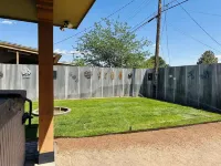 Cozy pet friendly house with a great outdoor space, and fully stocked kitchen.