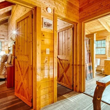 Log cabin, Blue Rdg. Mtn.,  A.T., Helton Crk falls, Vogel St. Park, near Helen