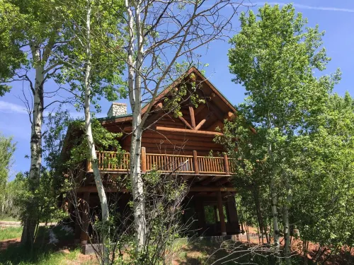 Custom Log Cabin w/ MTN views, wrap around decks, 10 Min. to Fishing & Reservoir