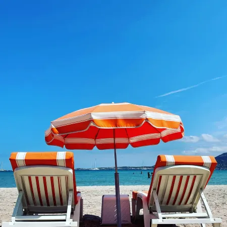 Apartment Benvenuti Calvi the beach with feet with 3 min, terrace, carpark, swimming pool