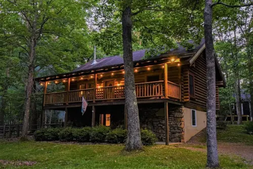Log Cabin Retreat w/ Hot Tub, Game Room, Fire Pit