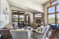 Fireplace and Balcony with Seating - Stunning Mountain Modern Retreat