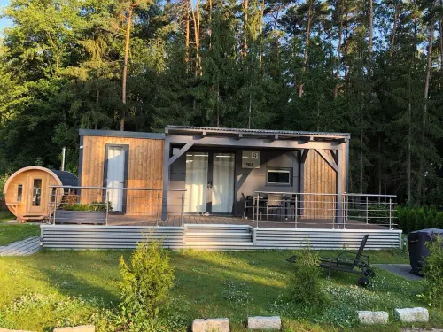 Modern mobile home with barrel sauna and whirlpool (WA104)