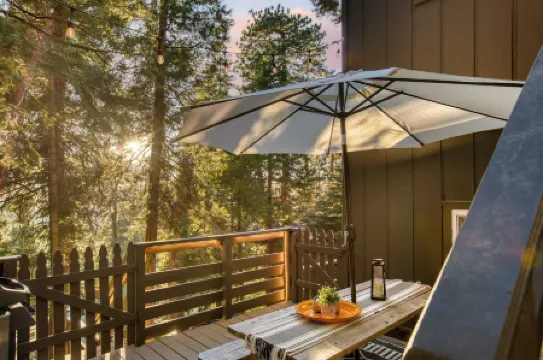 A-Frame Retreat Chic and Modern Forest Views Hammock Outdoor Dining Decks