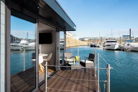 Oyster floating pod in St Helier Marina