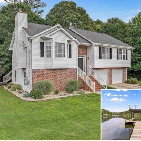 Modern Lake Home with Private Boat Dock with two story Party Deck in Gainesville