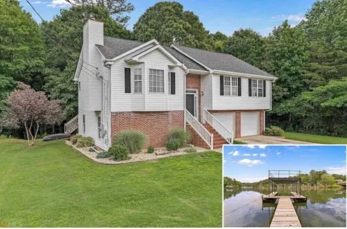 Modern Lake Home with Private Boat Dock with two story Party Deck in Gainesville