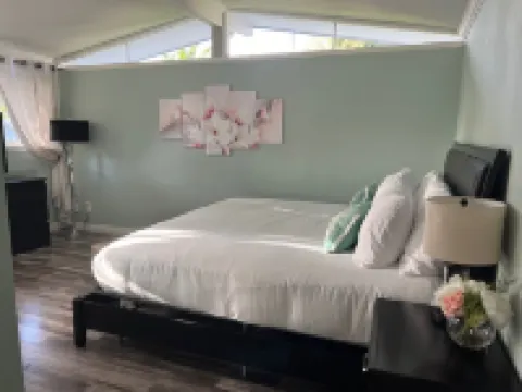 Walk across the street to Disneyland parking.  Fireworks show from front porch!