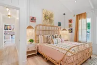 Newly Renovated Retro Designer Bungalow 200' from Beach w/ VW Bus Grill & Pool