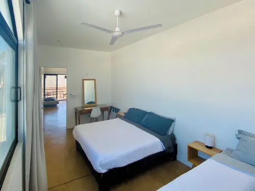 Apartment with mountain view, private balcony and access to beach front terrace.