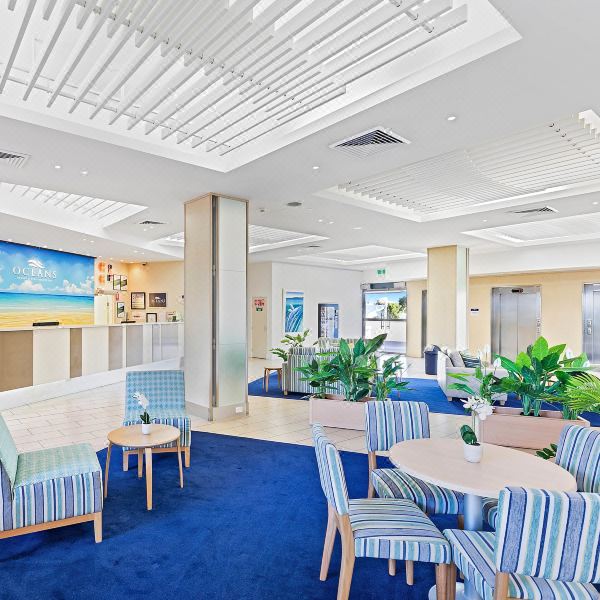 Hotel lobby accommodation in Hervey Bay, Queensland