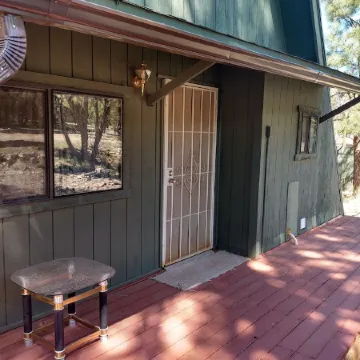 Cool 'A' frame cabin in the ponderosa pines.